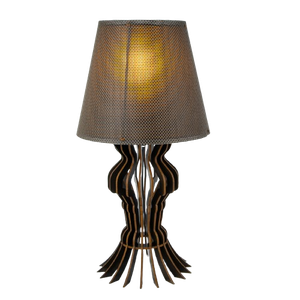 Abajur Luminária Mesa Madeira Mdf Sala Quarto Mesa de Cabeceira Cor:café