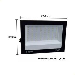Refletor Holofote Led 100w Branco Frio 6000k Bivolt - 2