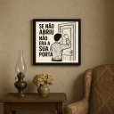 Ver imagem 1 de Quadro Motivacional Se Não Abriu Não Era a Sua Porta - 33x33cm - com Vidro: Moldura Branca