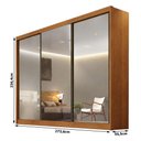 Ver imagem 2 de Guarda Roupa Casal Lôgan Plus 3 Portas com Espelho 8 Gavetas Cinamomo - Novo Horizonte