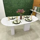 Ver imagem 4 de Mesa de Jantar Orgânica Cora 180x100cm Base Duplo Branco Laca Personal Art Design
