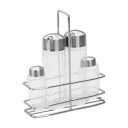 Galheteiro Porta Temperos 4pc em Vidro e Aço Inox Tramontina - 1