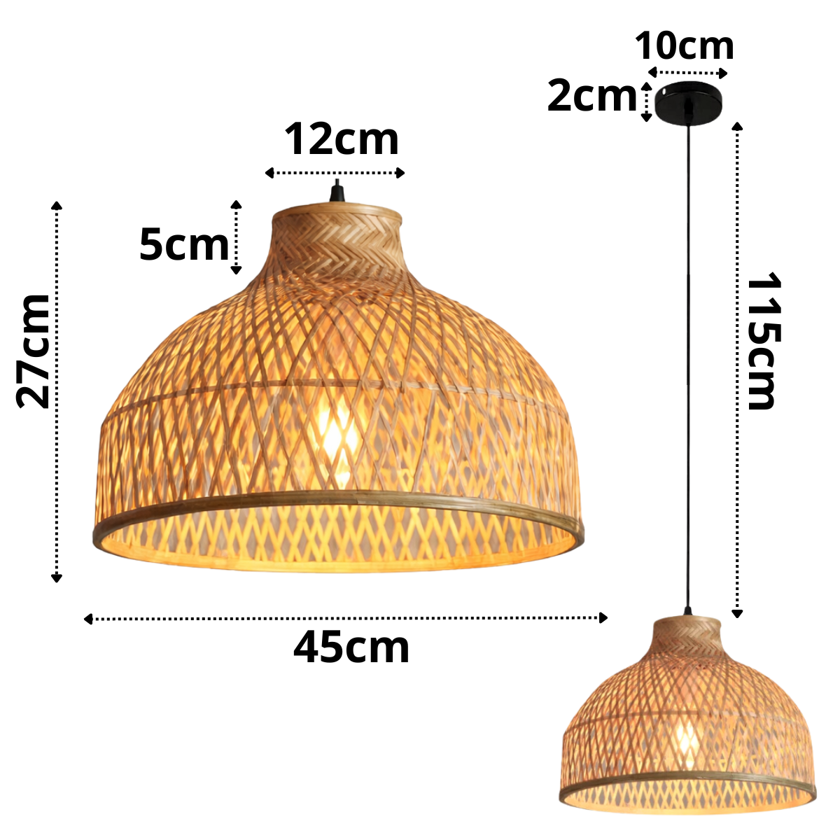 Ver imagem 6 de Luminária Pendente 45cm Lustre Teto Bambu Natural Gimpo Kjdd-e-648-45cm