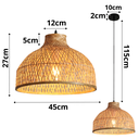 Ver imagem 6 de Luminária Pendente 45cm Lustre Teto Bambu Natural Gimpo Kjdd-e-648-45cm