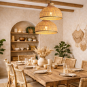 Ver imagem 5 de Luminária Pendente 45cm Lustre Teto Bambu Natural Gimpo Kjdd-e-648-45cm