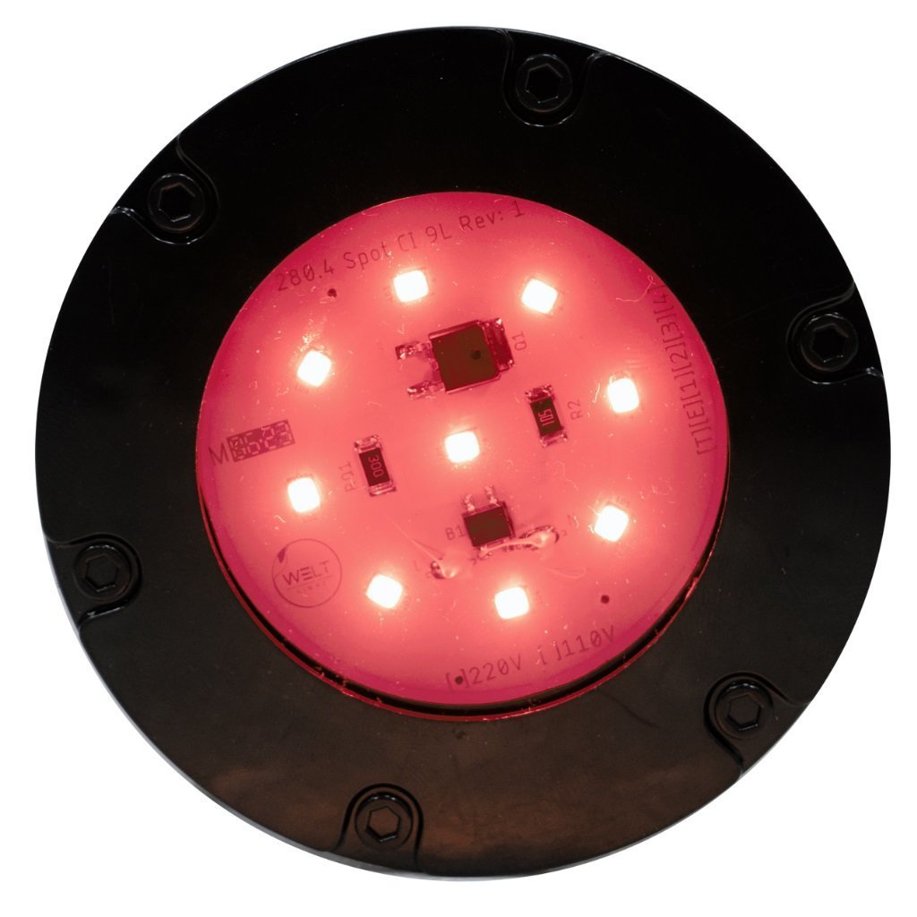 Mini Refletor LED Decorativo Econômico - Base Preta Vermelho - 110V