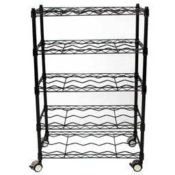 Adega Estante Arame Aço Preto 3 Prateleiras 27 Garrafas Vinho Montável Decoração Preta - 3