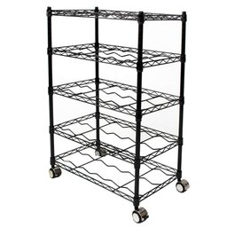 Adega Estante Arame Aço Preto 3 Prateleiras 27 Garrafas Vinho Montável Decoração Preta - 4