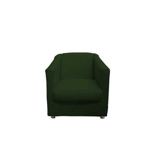 Poltrona Decorativa Biane Suede Verde Pés Cromado Mz Decor