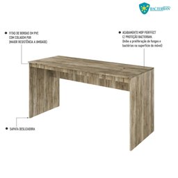 Mesa para Escritório Diretor 150cm Turim Espresso Móveis - 6