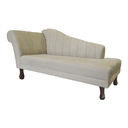 Ver imagem 3 de Recamier Divã para Sala Cecilia Pés Retro Tabaco 1.60cm Suede Bege - Incasa Decor