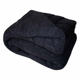 Edredom de Malha Queen Dupla Face Oregon (Manta Alta) - PRETO RISCADO - 1