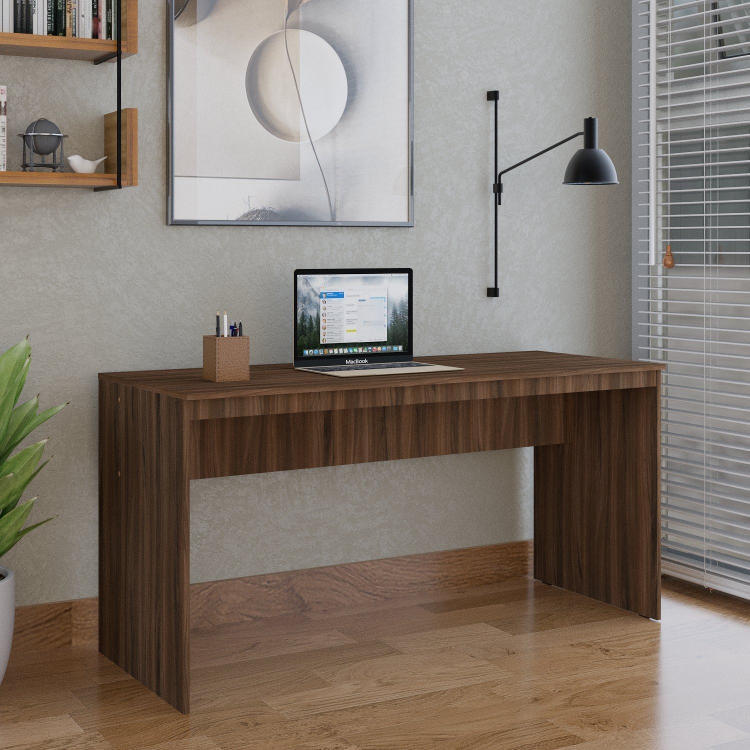 Mesa para Escritório Diretor 150cm Turim Espresso Móveis