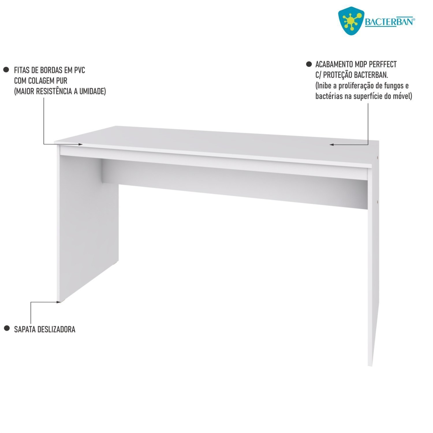 Mesa para Escritório 135cm Office Turim Espresso Móveis - 6