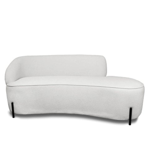 Sofá 4 Lugares Orgânico 220cm Pé Ferro Pto Morgan Bouclê L01 - D'Rossi Cor Cinza