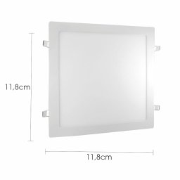 Embutido Slim Mega LED Plafon 12x12cm 6W 2700K Kit com 10 - 3