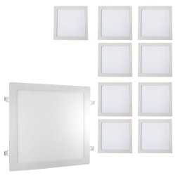 Embutido Slim Mega LED Plafon 12x12cm 6W 2700K Kit com 10 - 1