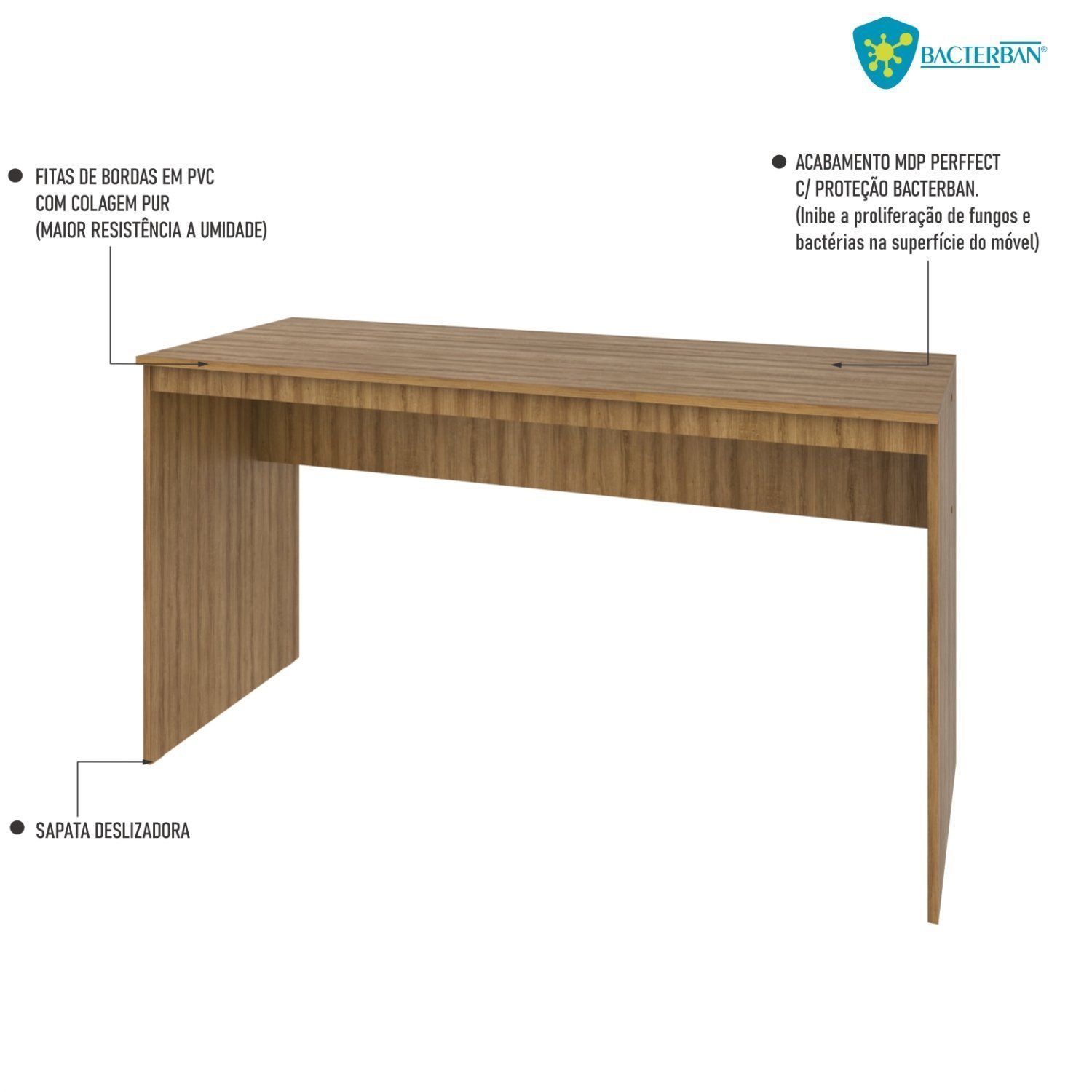 Mesa para Escritório 135cm Office Turim Espresso Móveis - 6