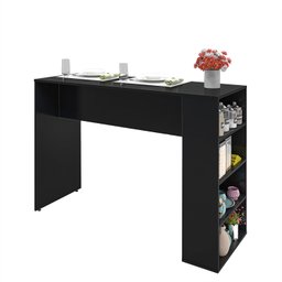 Bancada Cozinha Americana Gourmet com Prateleiras Netmobil - Preto - 5