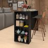 Bancada Cozinha Americana Gourmet com Prateleiras Netmobil - Preto - 4