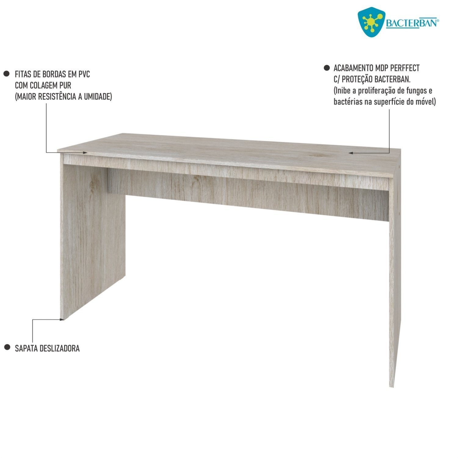 Mesa para Escritório 135cm Office Turim Espresso Móveis - 6