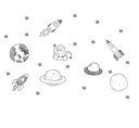 Ver imagem 2 de Adesivo de Parede Infantil Espaço Sideral - Preto