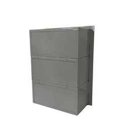 Caixa de Correios Cinza e Preta 3 Módulos Tamanho 15x25x36cm Aço Cinza - 4