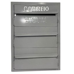 Caixa de Correios Cinza e Preta 3 Módulos Tamanho 15x25x36cm Aço Cinza - 1