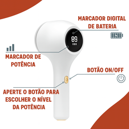 Removedor Fiapos e Pelos Elétrico sem Fio Papa Bolinhas Recarregável Led Potente e Ideal para Roupas - 2