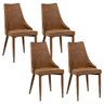 Kit 04 Cadeiras para Sala de Jantar Eva Microfibra Marrom - 1