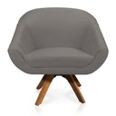 Ver imagem 6 de Kit 01 Namoradeira 02 Lugares e 01 Poltrona Giratória Giovana Suede Base Madeira MM30 - D’Rossi - Gr