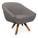 Ver imagem 4 de Kit 01 Namoradeira 02 Lugares e 01 Poltrona Giratória Giovana Suede Base Madeira MM30 - D’Rossi - Gr