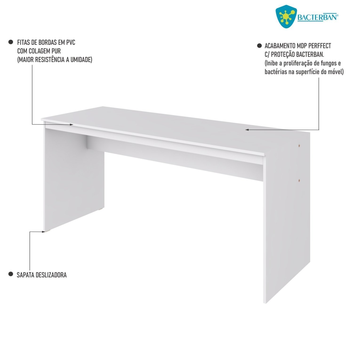 Mesa para Escritório Diretor 160cm Turim Espresso Móveis - 6