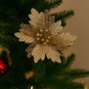 Ver imagem 2 de Flor Bico de Papagaio Natal Pick Recort Glitter Champanhe 25cm - Magizi