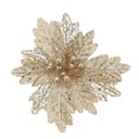 Ver imagem 1 de Flor Bico de Papagaio Natal Pick Recort Glitter Champanhe 25cm - Magizi