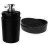 Dispenser Sabonete Líquido 500ml e Porta Sabonete em Barra Preto Pia Lavabo Stone Crippa - 1
