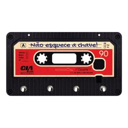 Porta Chaves Fita Cassete K7 Nostalgia Organização Decorativo - 3