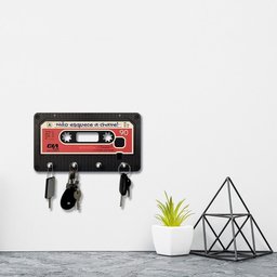 Porta Chaves Fita Cassete K7 Nostalgia Organização Decorativo - 2