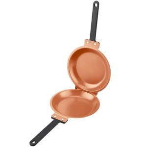 Panela Antiaderente Lateral Dupla Revestimento Cerâmico Ouro