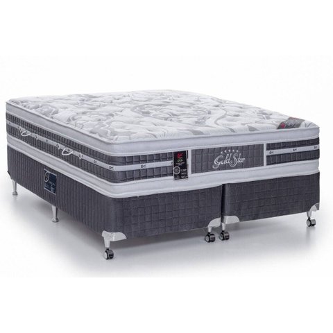 Cama Castor Queen Super Luxo Latex Plush Double Face 158x198x63 + Box Castor
