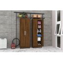 Ver imagem 3 de Armário Multiuso Line 2 Portas com Chave Imbuia 5 Prateleiras 190cm Altura 60cm