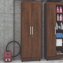 Ver imagem 1 de Armário Multiuso Line 2 Portas com Chave Imbuia 5 Prateleiras 190cm Altura 60cm