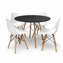 Ver imagem 2 de Conjunto Eames Eiffel Mesa + Cadeiras Conjunto para Sala e Cozinha Tampo Redondo 70cm 4 Cadeiras