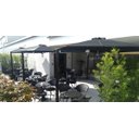 Ver mais imagens de Ombrelone Lateral Preto - 2,40m de Diâmetro - em Alumínio - Base Cachepô - Persianet