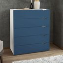 Ver imagem 1 de Cômoda Porto 5 Gavetas Branco/azul - Politorno