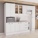 Ver imagem 1 de Cozinha Completa Milla Liv 12 Portas 3 Gavetas MDF 290cm Branco Móveis Carraro
