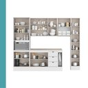 Ver imagem 2 de Cozinha Completa Milla Liv 12 Portas 3 Gavetas MDF 290cm Branco Móveis Carraro