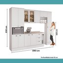 Ver imagem 6 de Cozinha Completa Milla Liv 12 Portas 3 Gavetas MDF 290cm Branco Móveis Carraro