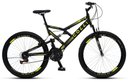 Ver imagem 1 de Bicicleta Gps 148 Dupla Suspensão e Freios V-brake, Aro 26 Aero, 36 Raias, 21 Marchas Colli Preto/am