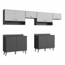 Ver imagem 2 de Cozinha Compacta 4 Peças 10 Portas 2 Nichos Porta Tempero Atena 